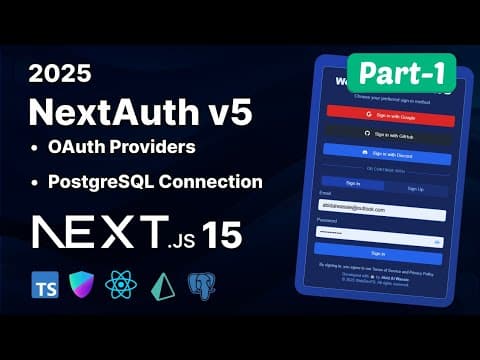 Next.js 15 Secure Auth🔒Part 1: NextAuth v5 in 10 minutes 🚀 | Prisma ORM, PostgreSQL - 2025 Tutorial