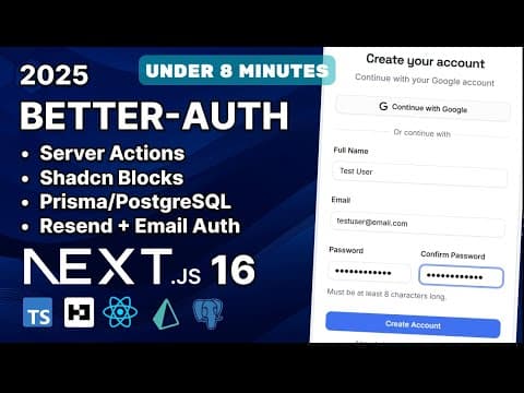 Next.js 16 Secure Auth 🔒: BETTER-AUTH, Prisma, Resend & Server Actions (Email/Password)